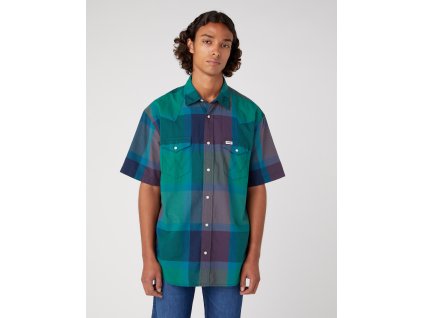 Pánská košile WRANGLER W5E2SUG26 WESTERN SHIRT Bayberry Green