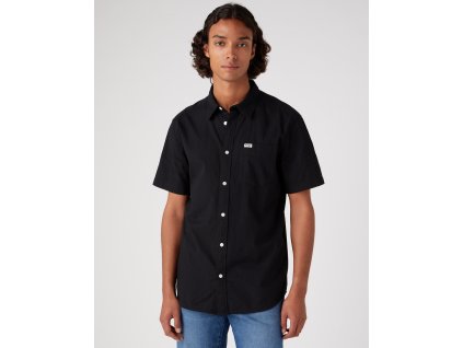 Pánská košile WRANGLER W5K0MB100 SS 1 PKT SHIRT Black