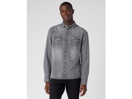 Pánská džínová košile WRANGLER 112341918 LS WESTERN SHIRT Black Authentic