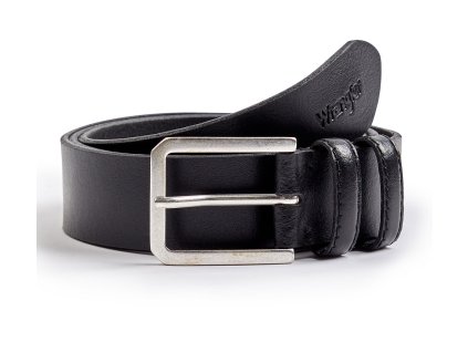 Kožený opasek WRANGLER W0N4US100 112344035 SLIM BELT Black