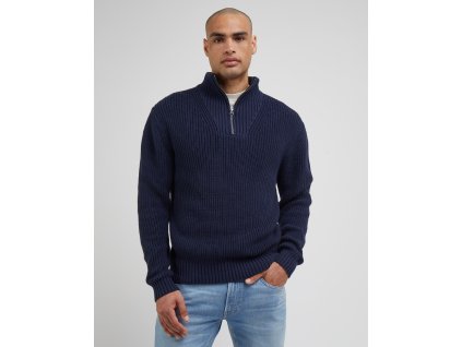 Pánský svetr LEE L83YDEHY 112341694 HALF ZIP KNIT Sky Captain