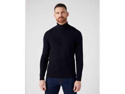 Pánský svetr s rolákem WRANGLER W8D42P100 112343093 ROLL NECK KNIT Black