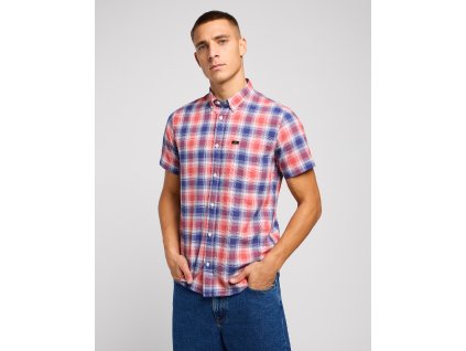 Pánská košile krátký rukáv LEE 112349962 LEE BUTTON DOWN SS Poppy