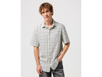 Pánská košile krátký rukáv WRANGLER 112350508 SS 1 PKT SHIRT Pristine