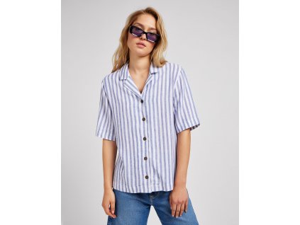 Dámská košile krátký rukáv LEE 112350749 CAMP SHIRT Surf Blue