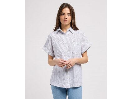 Dámská košile krátký rukáv LEE 112351246 SS LOOSE UTILITY SHIRT Nautical Blue