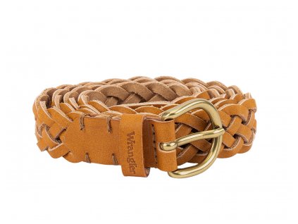 Dámská Kožený opasek WRANGLER 112352685 BRAIDED BELT Cognac