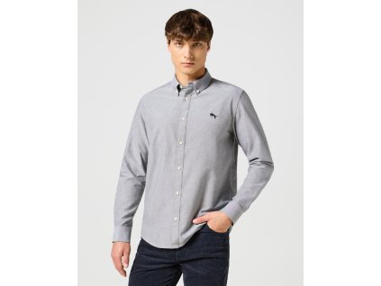 Pánská košile dlouhý rukáv WRANGLER 112357230 OXFORD SHIRT Grey