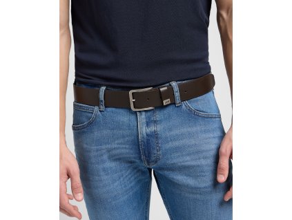 Kožený opasek LEE LA035324 112124607 SMALL LOGO BELT Dark Brown