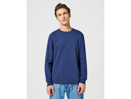 Pánské triko dlouhý rukáv WRANGLER 112357362 LS SIGN OFF TEE Navy