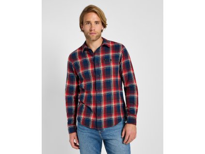 Pánská košile dlouhý rukáv LEE 112355716 LEESURE SHIRT Red