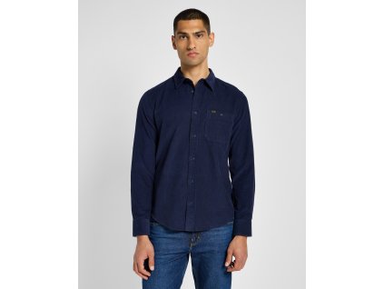 Pánská manšestrová košile LEE 112355732 LEESURE SHIRT Real Indigo