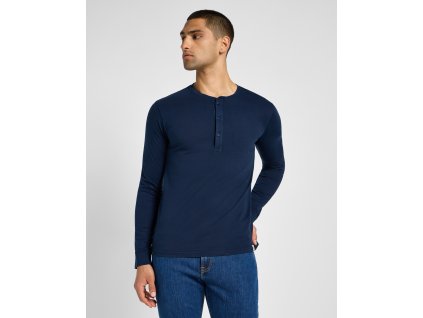 Pánské triko LEE 112355567 LS HENLEY Inky Blue