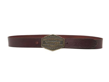 Kožený opasek WRANGLER 112365273 BIG BUCKLE BELT Brown