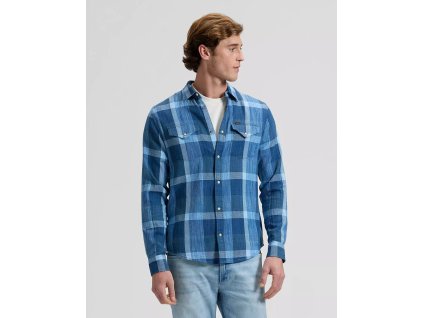 Pánská košile LEE 112376567 CLEAN WESTERN SHIRT Indigo Plaid