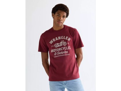 Pánské tričko WRANGLER 112377953 AMERICANA TEE Ruby Wine