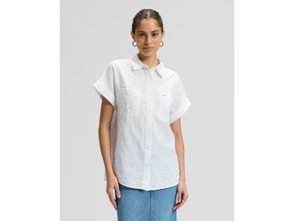 Dámská košile krátký rukáv LEE 112376977 S LOOSE UTILITY SHIRT Bright White