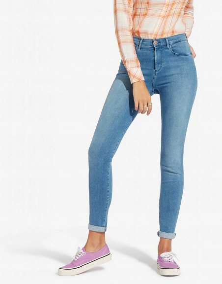 Dámské džíny WRANGLER W27HUS21K HIGH RISE SKINNY STRETCH Soft Sky Velikost Pas/Délka: 28/30