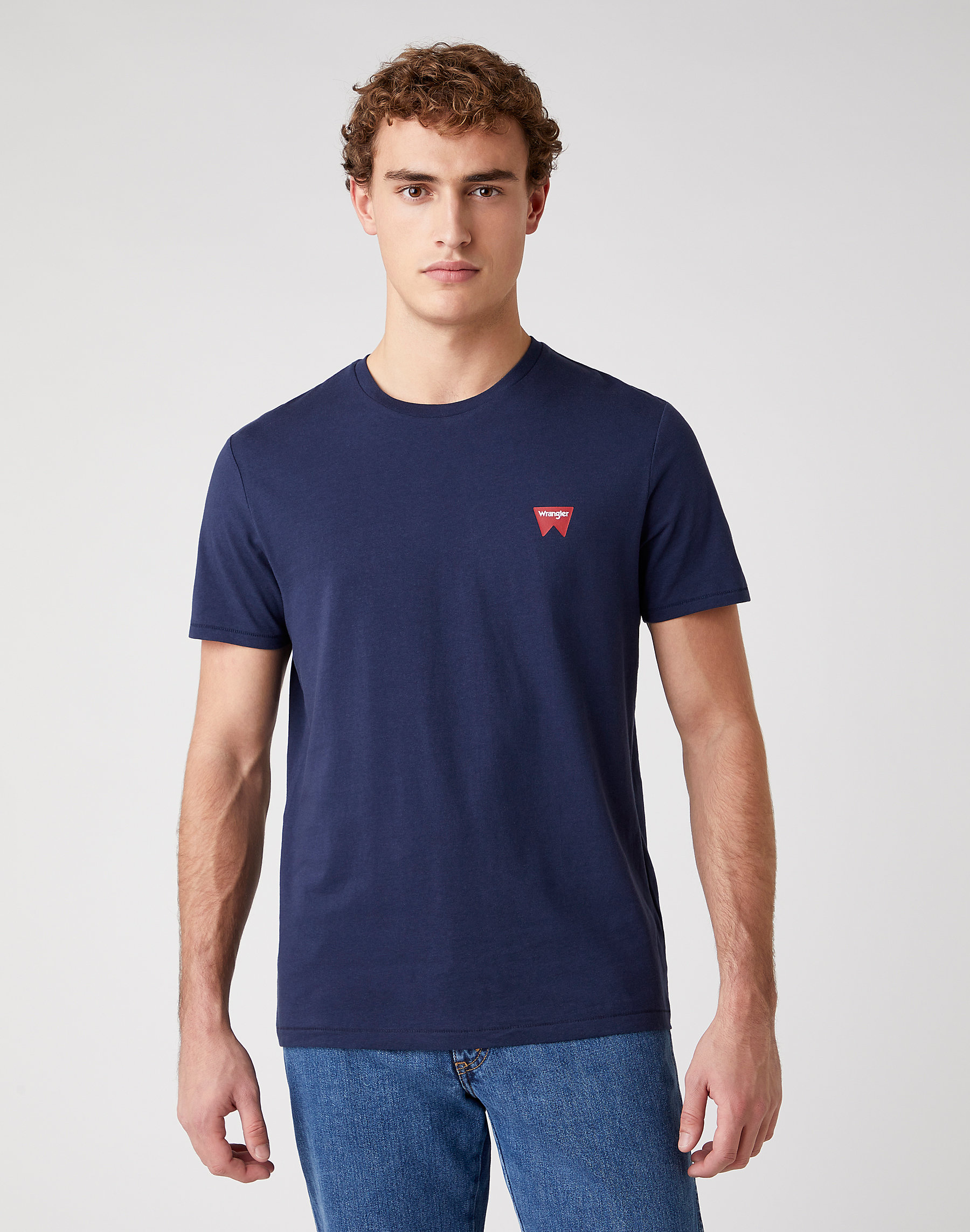 Pánské tričko WRANGLER W7C07D335 SS SIGN OFF TEE Navy Velikost: 4XL