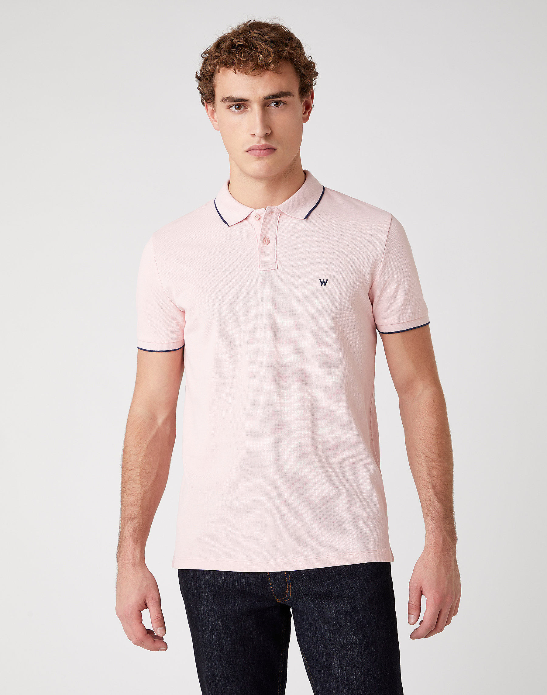 Pánská POLOKOŠILE WRANGLER W7D5K4XTU SS POLO TEE Silver Pink Velikost: M