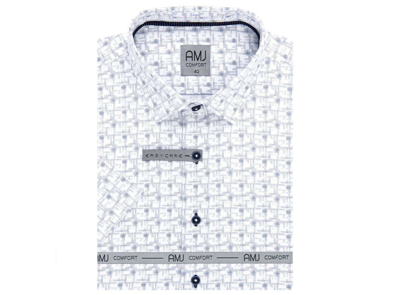 Pánská košile krátký rukáv AMJ VKBR 1197 Classic Comfort Velikost: 41