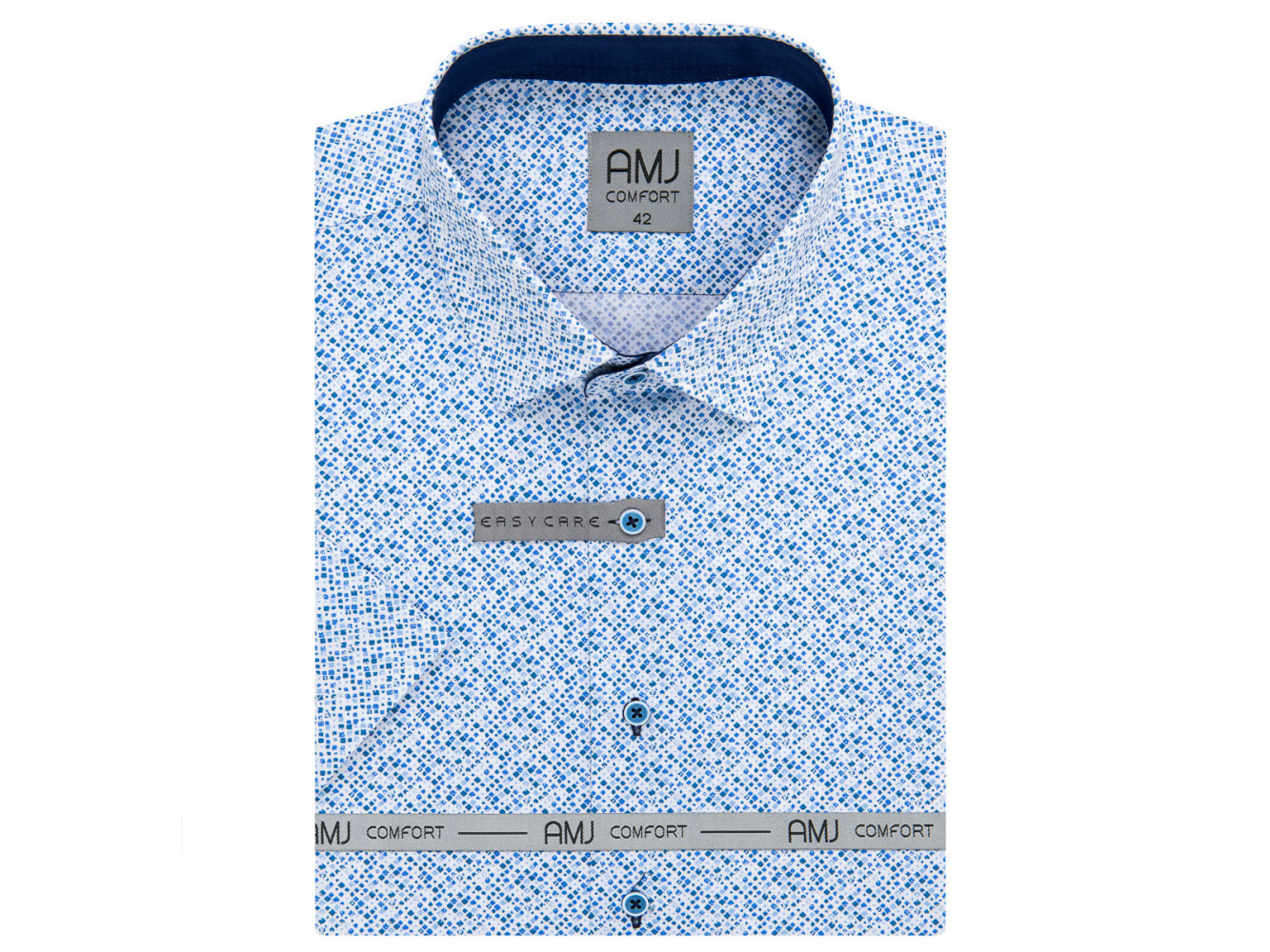 Pánská košile krátký rukáv AMJ VKBR 1208 Classic Comfort Velikost: 44