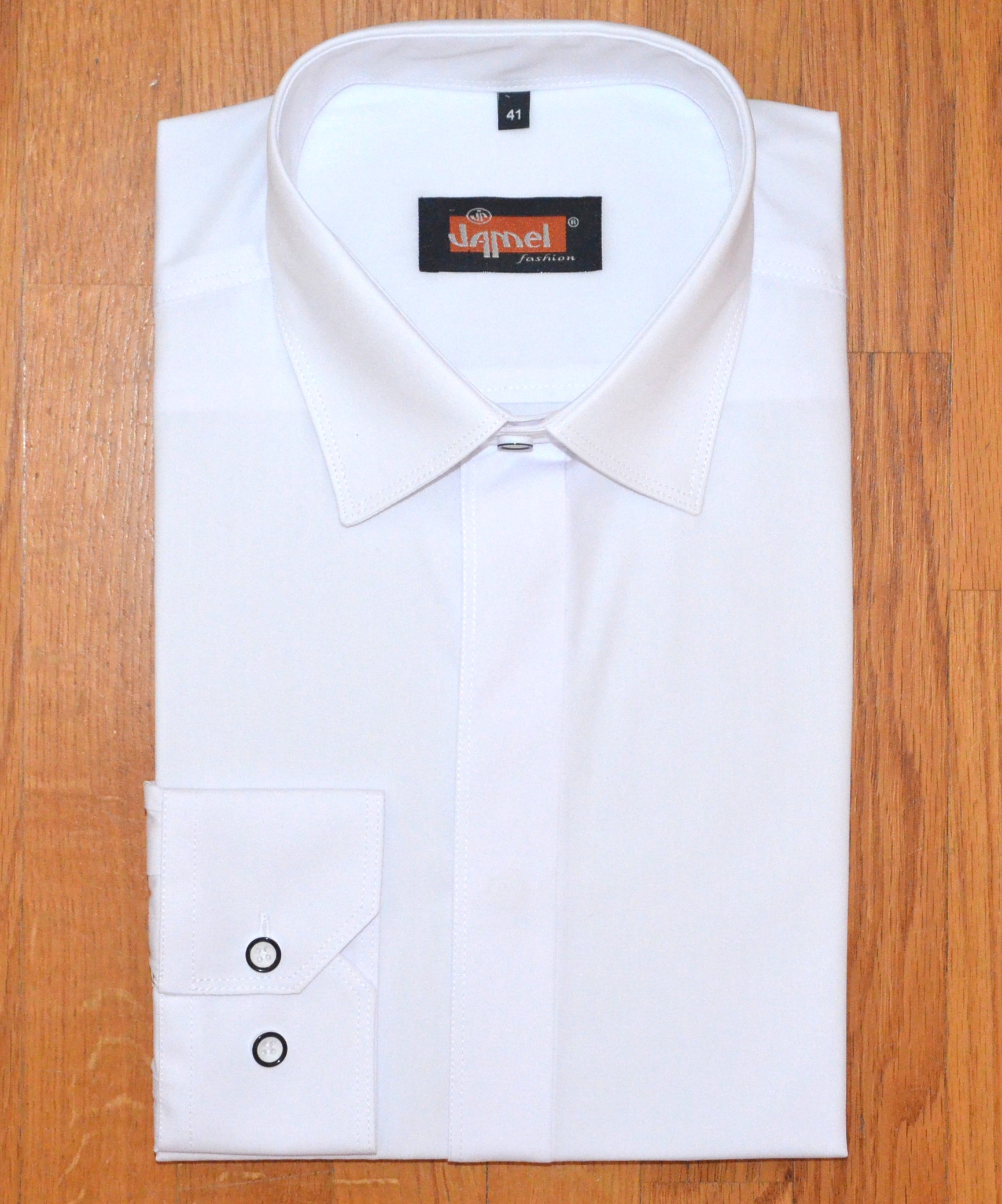 Pánská košile dlouhý rukáv Jamel Fashion 563 101/20 CLASSIC FIT Bílá zakrytá léga Velikost: 44