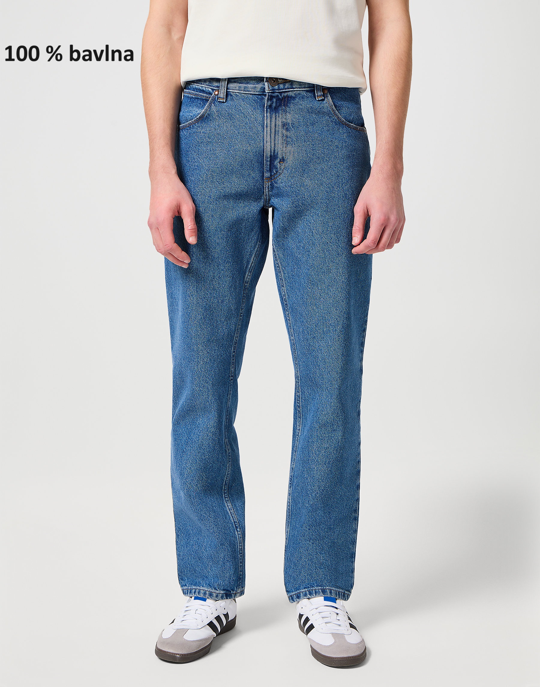 Pánské džíny WRANGLER W10T05M02 112126006 STRAIGHT Medium Stonewash Velikost Pas/Délka: 38/30