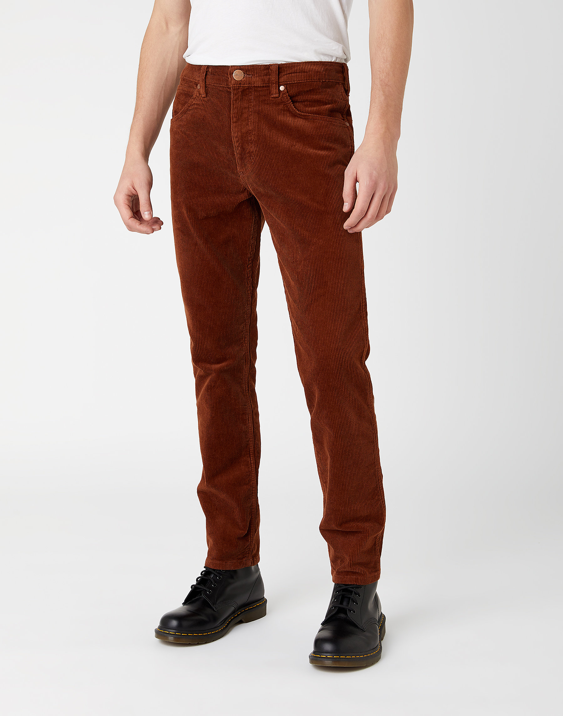 Pánské manšestrové kalhoty WRANGLER W15QA2A15 GREENSBORO STRETCH Ginger Velikost Pas/Délka: 42/32