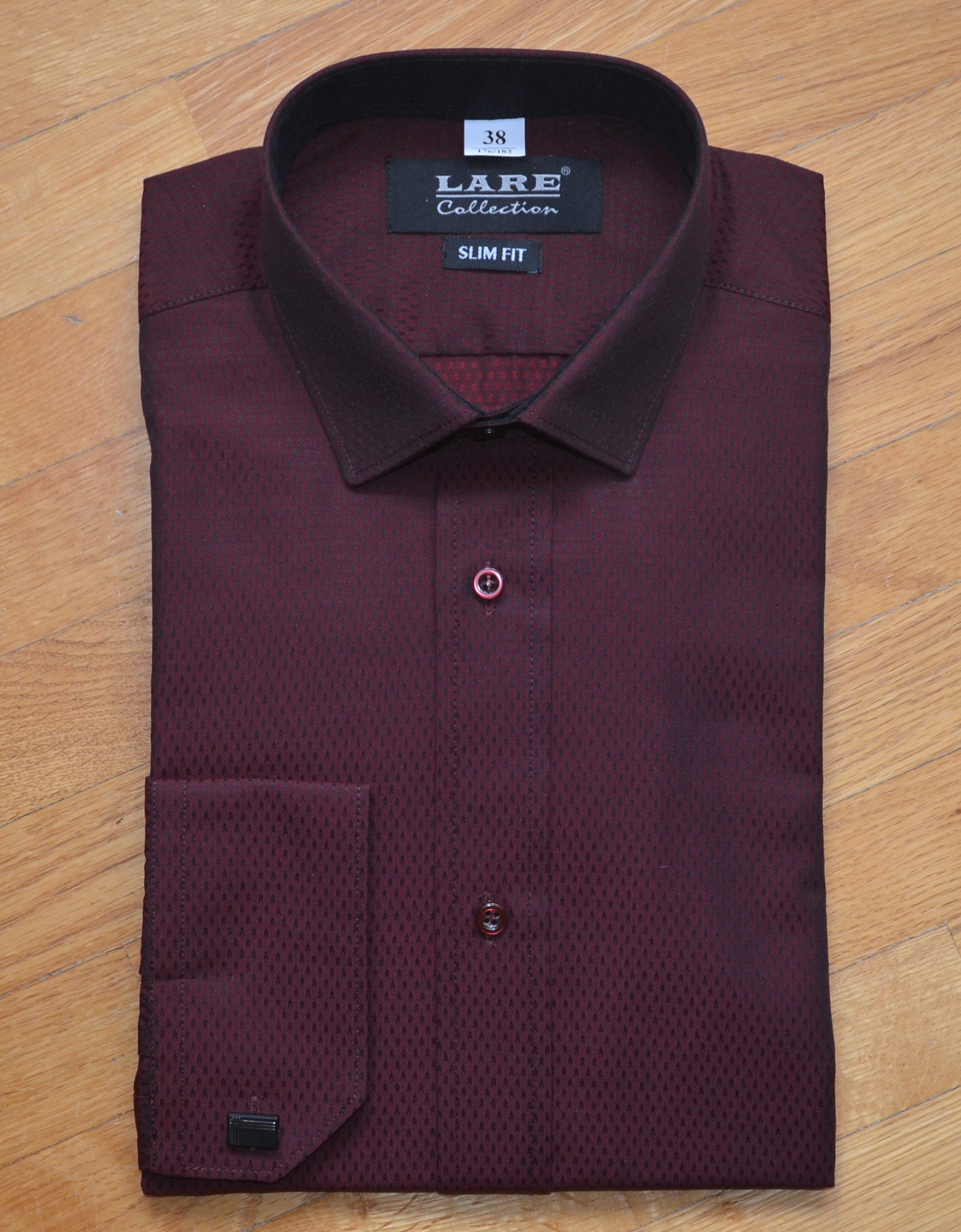 LARE Collection Pánská košile dlouhý rukáv LARE SLIM FIT T204 na manžetový knoflík Velikost: 46