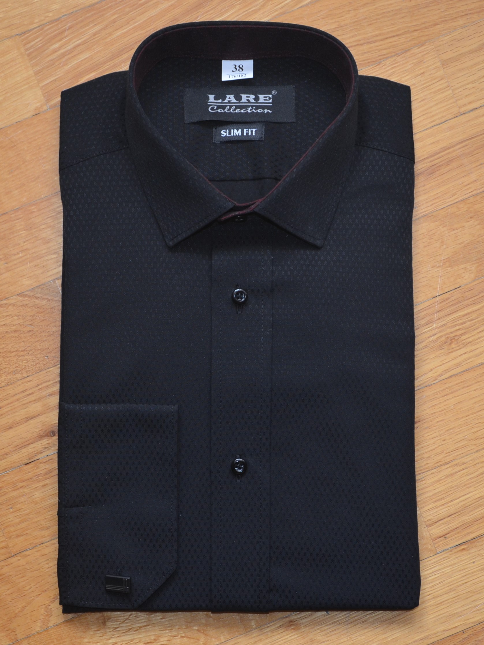 LARE Collection Pánská košile dlouhý rukáv LARE SLIM FIT T203 na manžetový knoflík Velikost: 44
