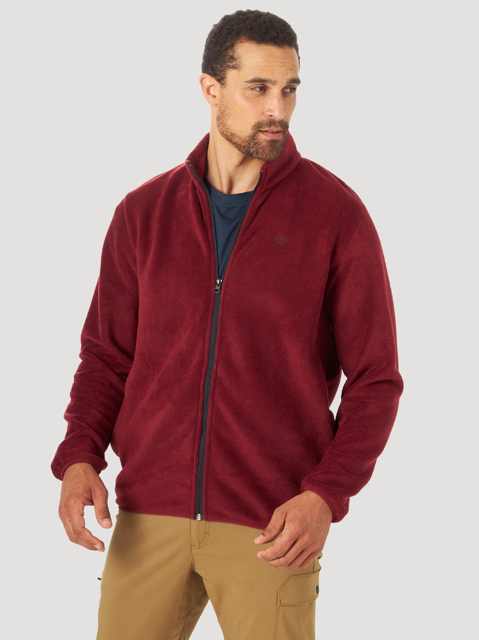 Pánská flísová mikina WRANGLER WA6DHCR14 ADAMS FLEECE FULL ZIP Cabernet Velikost: 4XL