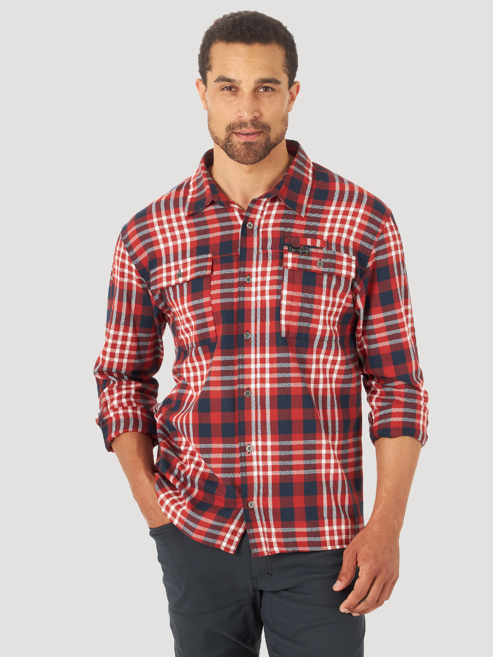 Pánská košile WRANGLER WA5N7LR17 LS RECYCL FLANNEL SH Dark Red Velikost: XXXL