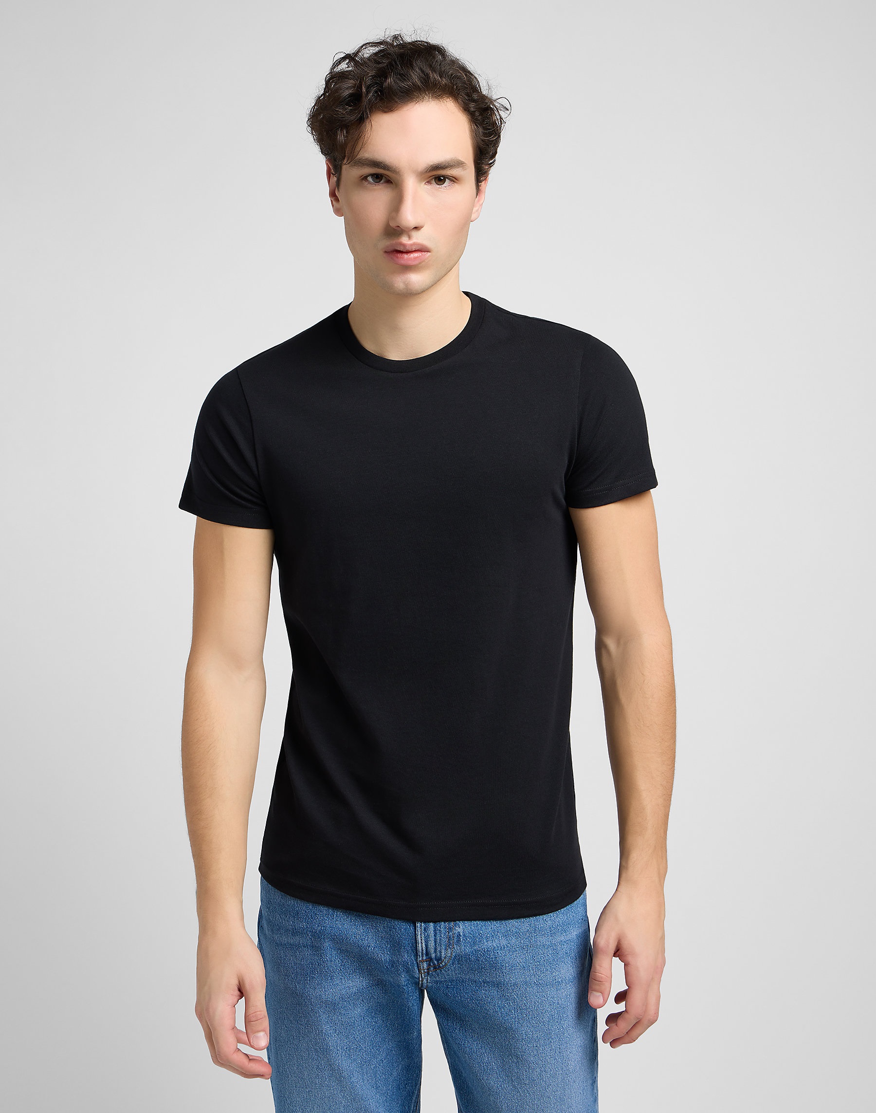 Pánská trička dvojbalení LEE L680CM01 112117012 TWIN PACK CREW Black Velikost: XXXL