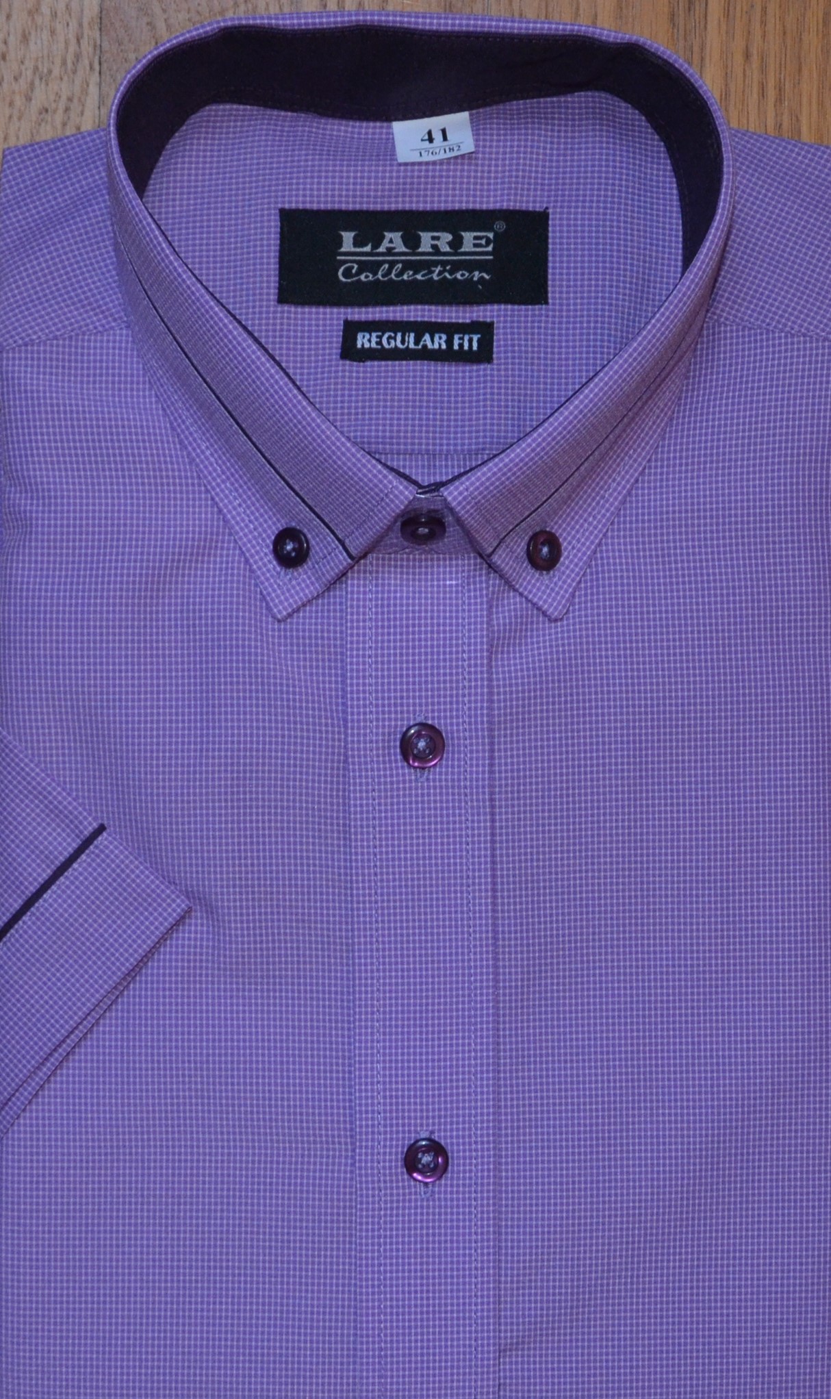 LARE Collection Pánská košile krátký rukáv LARE REGULAR FIT T147 Velikost: 42