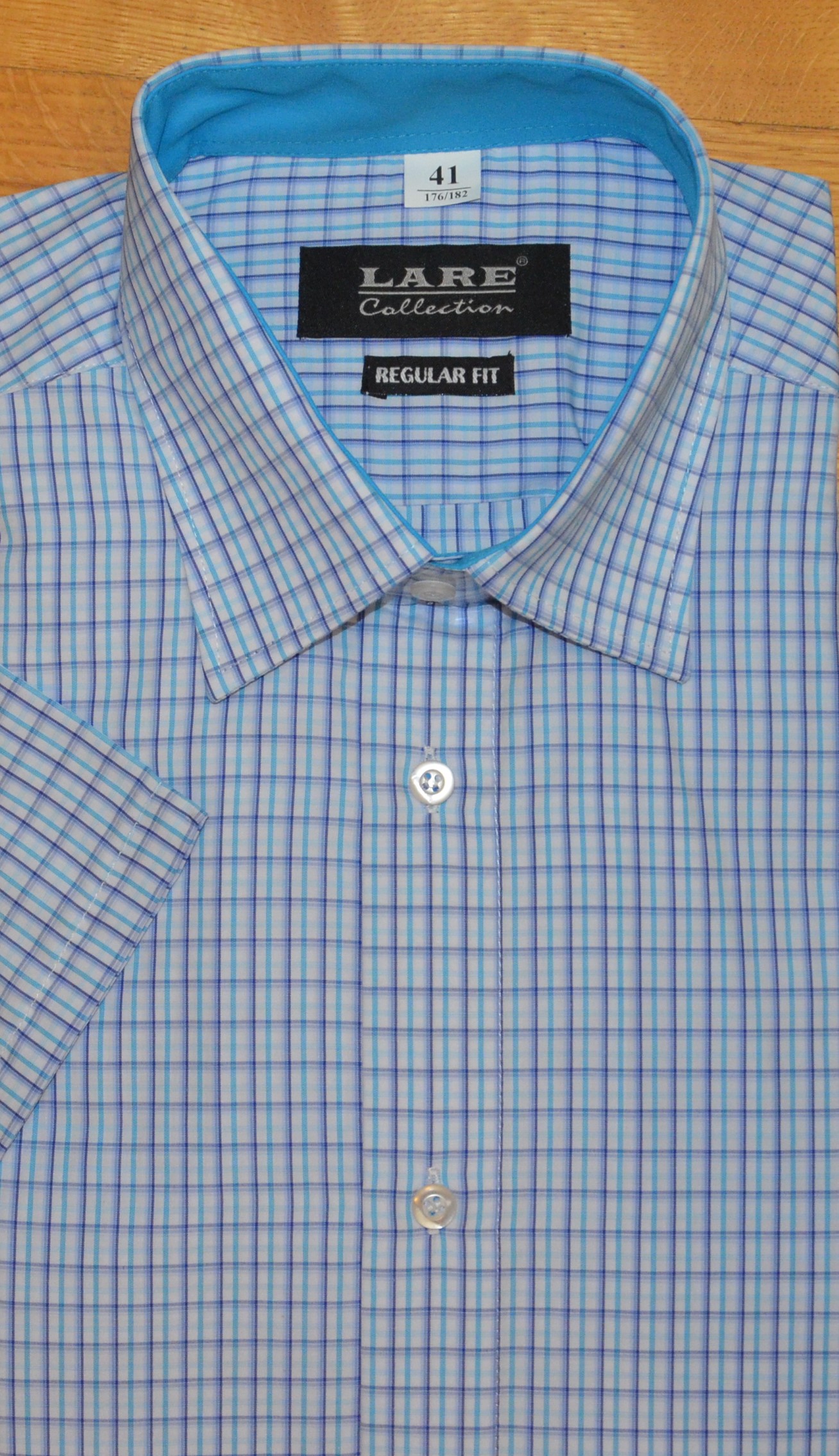 LARE Collection Pánská košile krátký rukáv LARE REGULAR FIT T105 Velikost: 42
