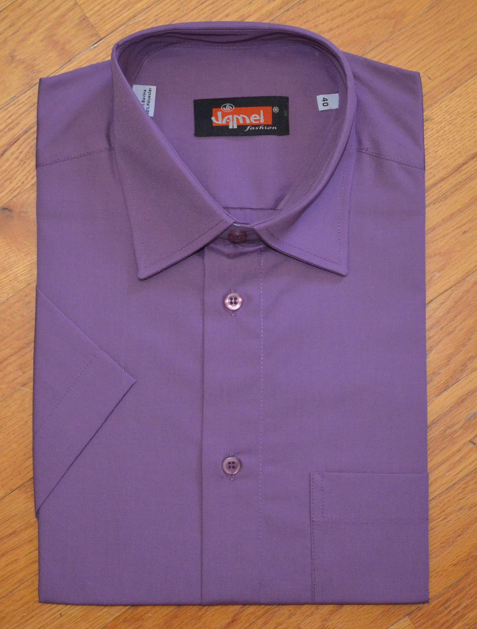 Pánská košile krátký rukáv Jamel Fashion fialová Velikost: 40