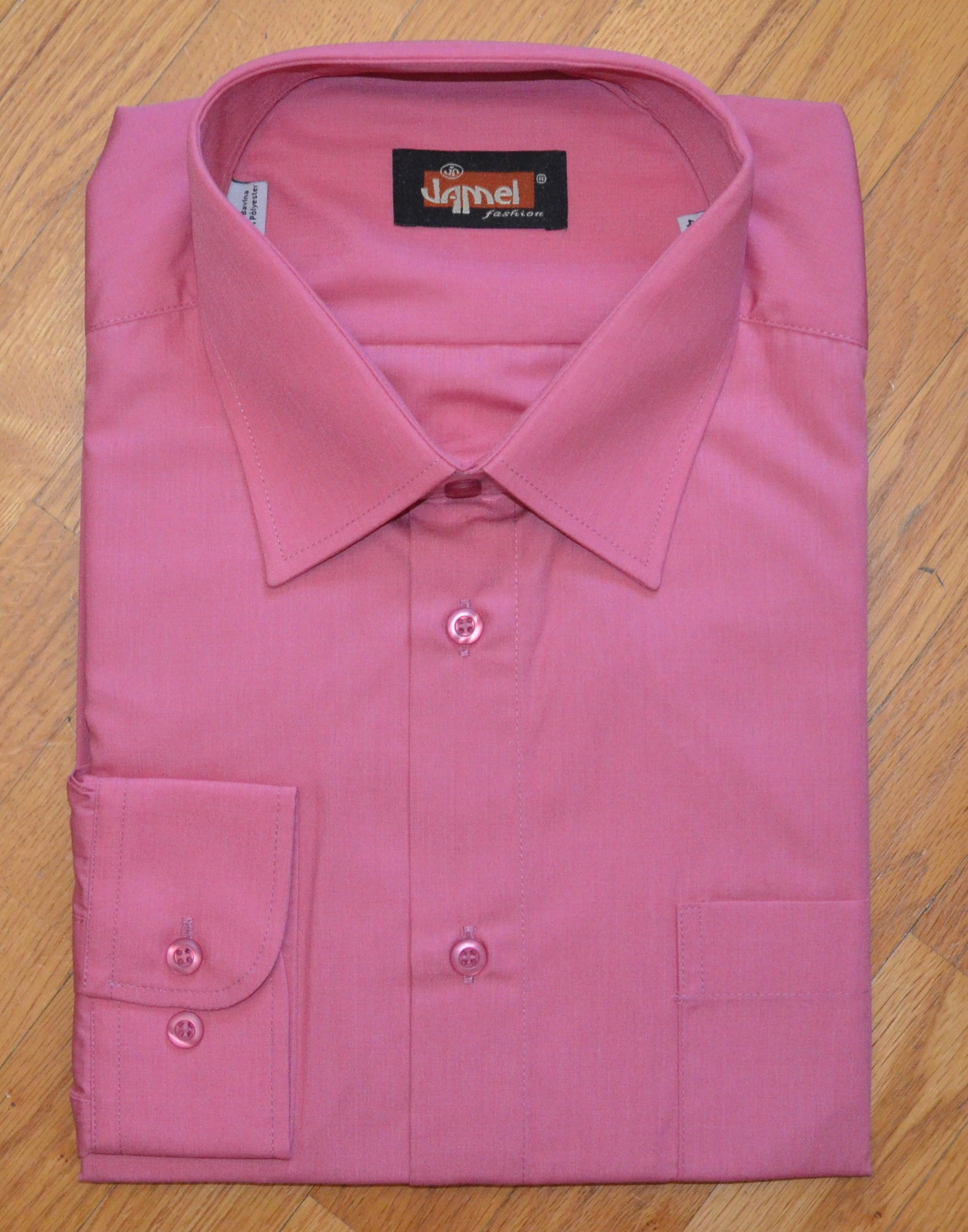 Pánská košile dlouhý rukáv Jamel Fashion růžová Velikost: 45