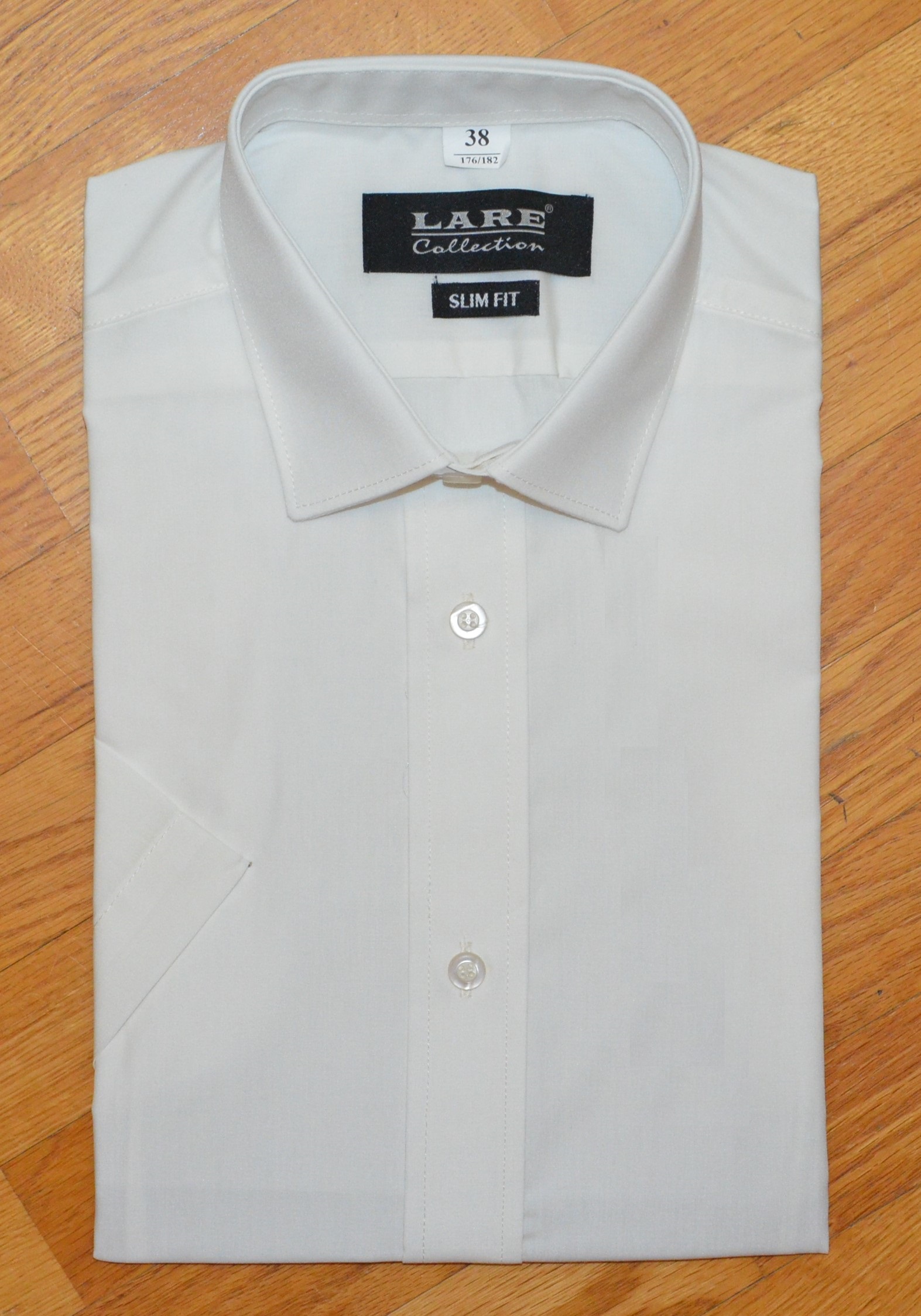 LARE Collection Pánská košile dlouhý rukáv LARE SLIM FIT 105 světlá prodloužená Velikost: 45