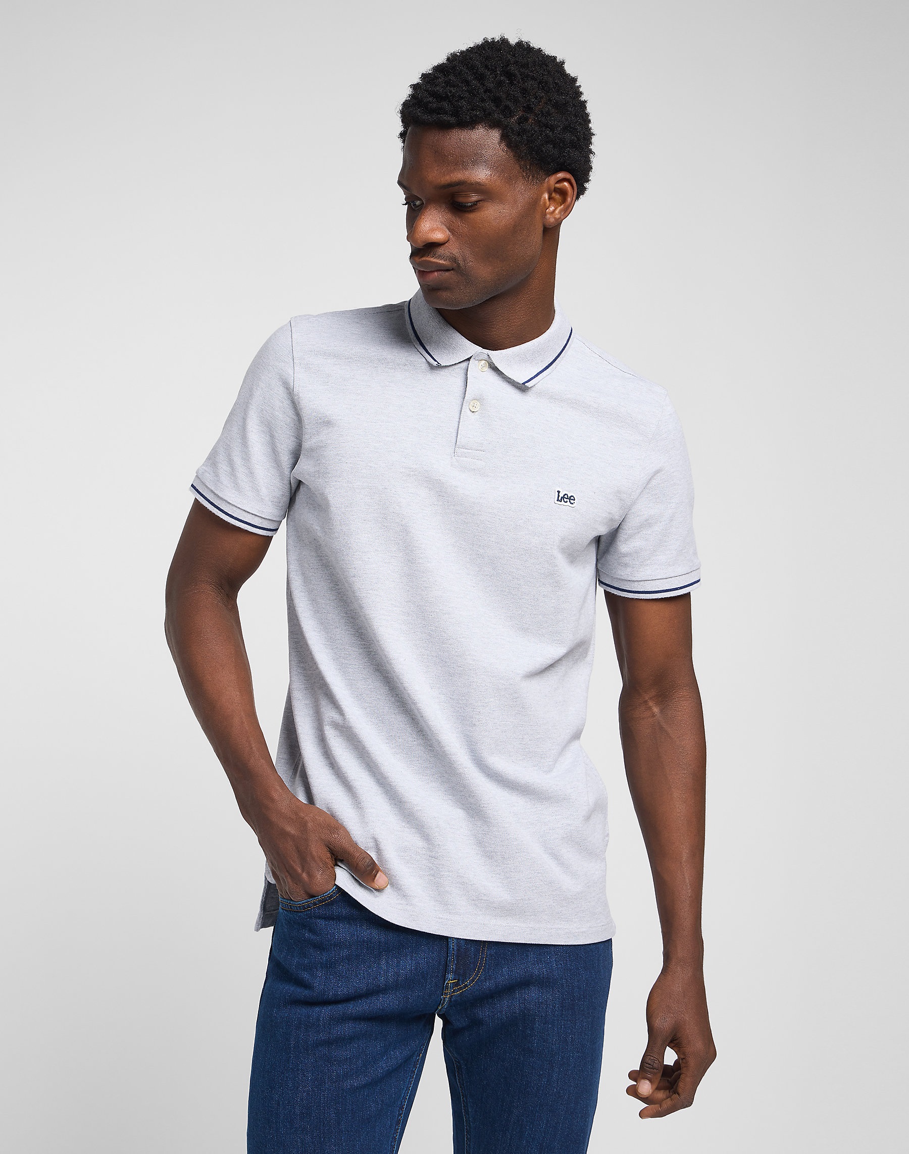 Pánská polokošile LEE L61ARL03 112113690 PIQUE POLO Sharp Grey Mele Velikost: S