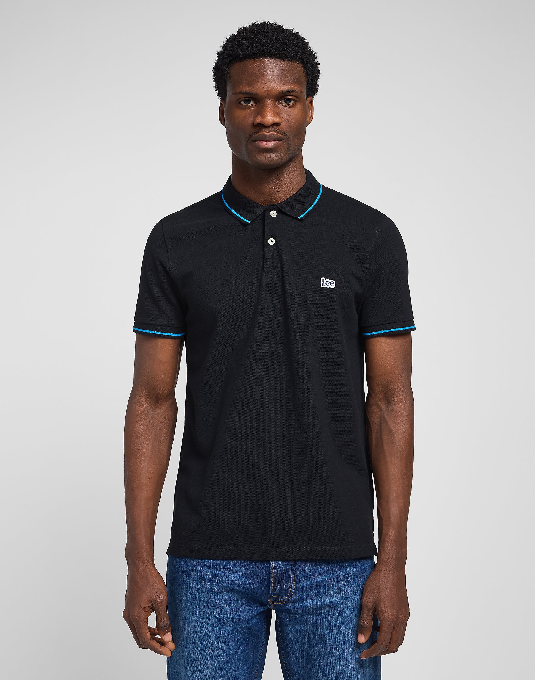 Pánská polokošile LEE L61ARL01 112113687 PIQUE POLO Black Velikost: XXXL