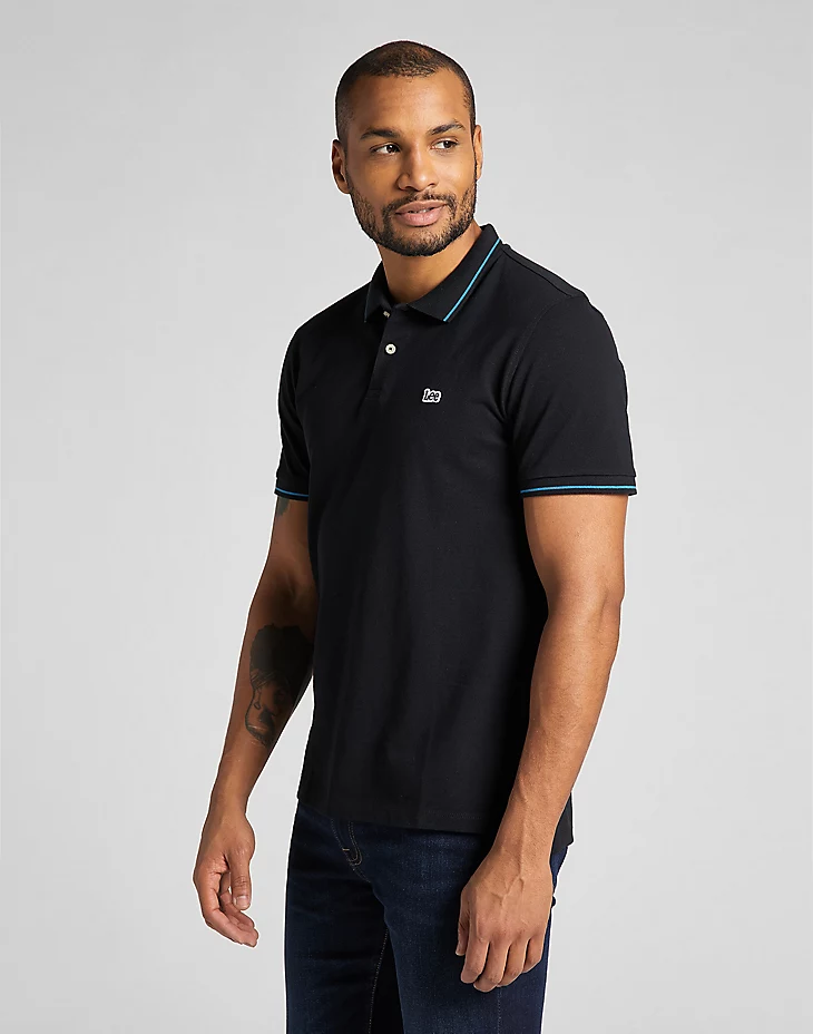 Pánská polokošile LEE L61ARL01 112113687 PIQUE POLO Black Velikost: XXL