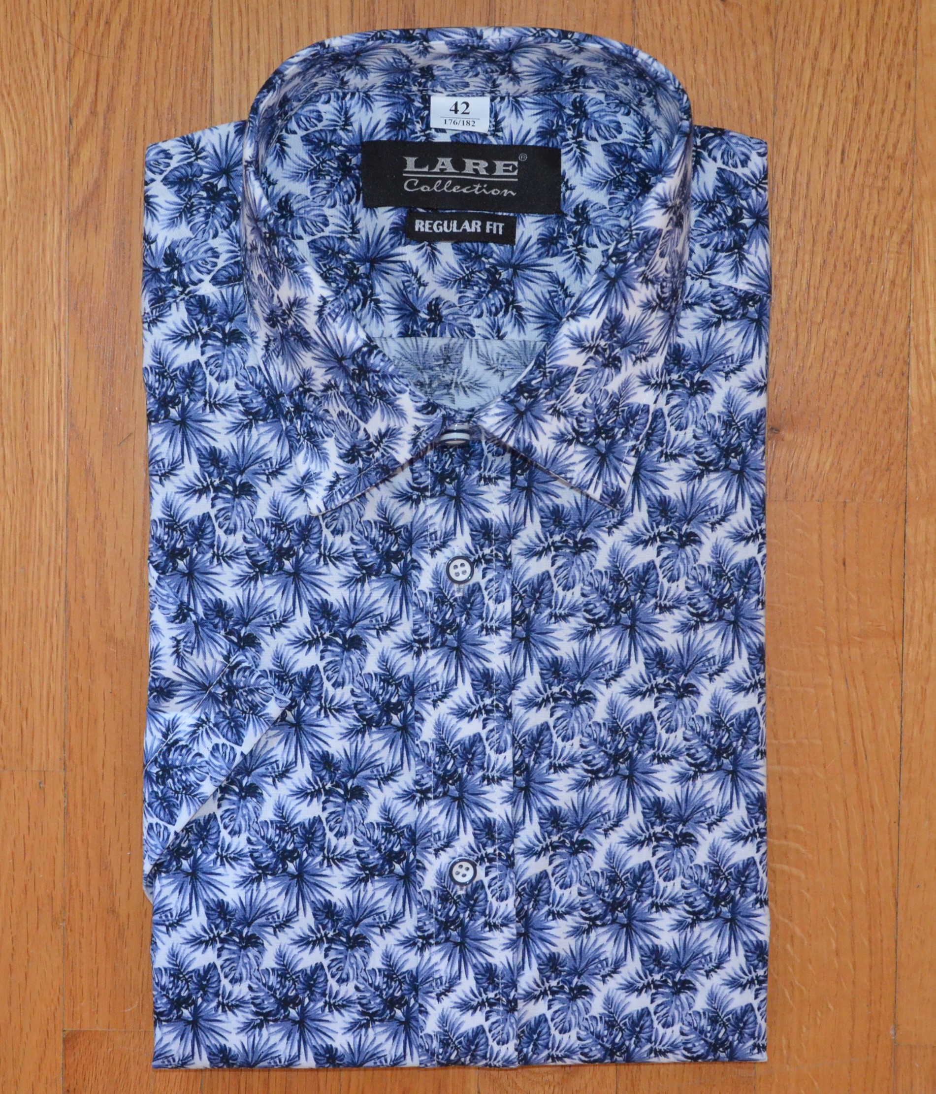 LARE Collection Pánská košile krátký rukáv LARE REGULAR FIT G245 Velikost: 42