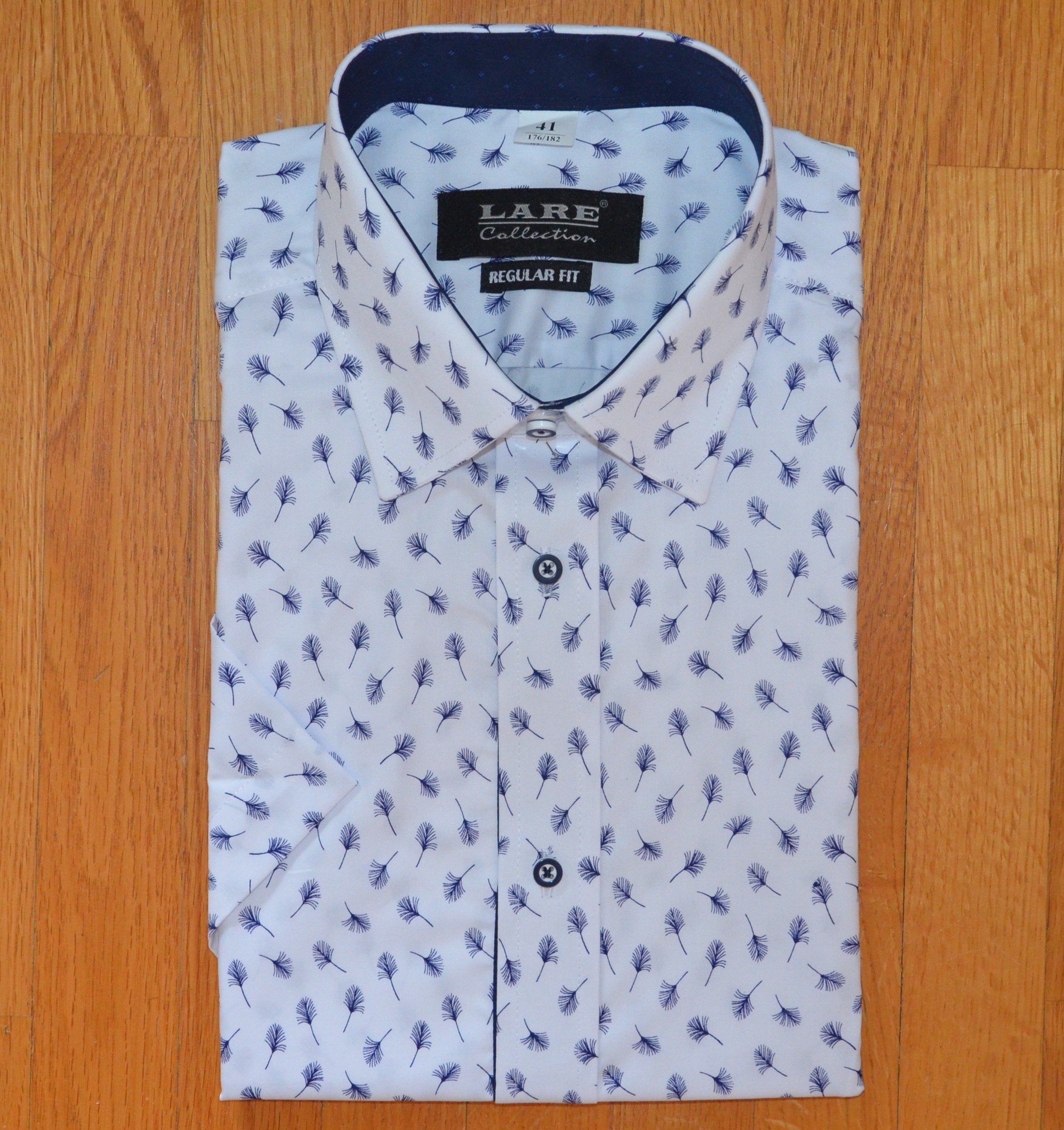 LARE Collection Pánská košile krátký rukáv LARE REGULAR FIT G236 Velikost: 40