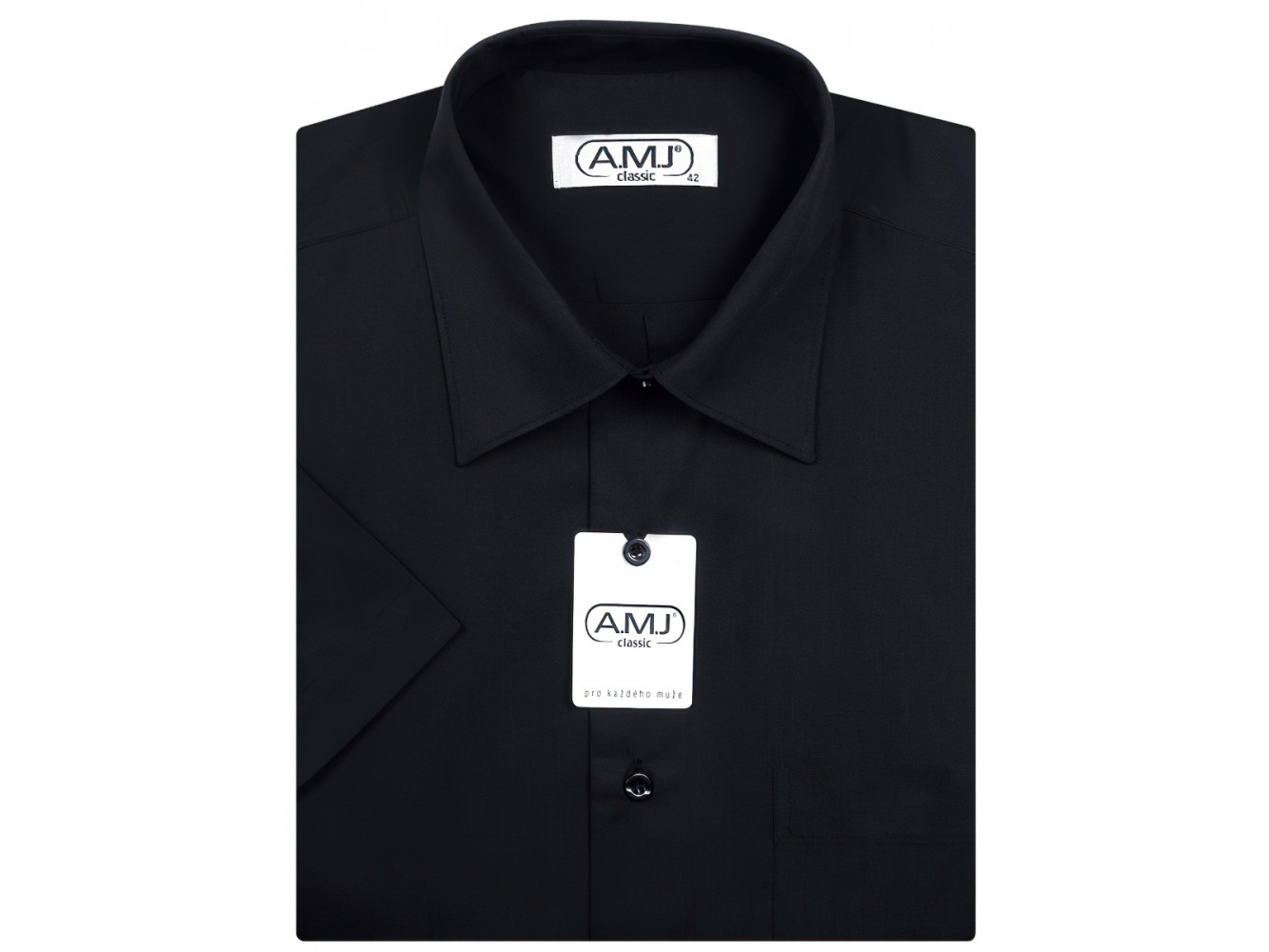 Pánská košile krátký rukáv AMJ JKS 017 Slim Fit Velikost: 45