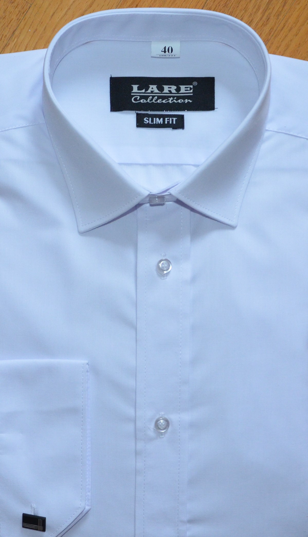 Pánská košile dlouhý rukáv LARE COMFORT FIT Bílá A34 na manžetový knoflík Velikost: 50