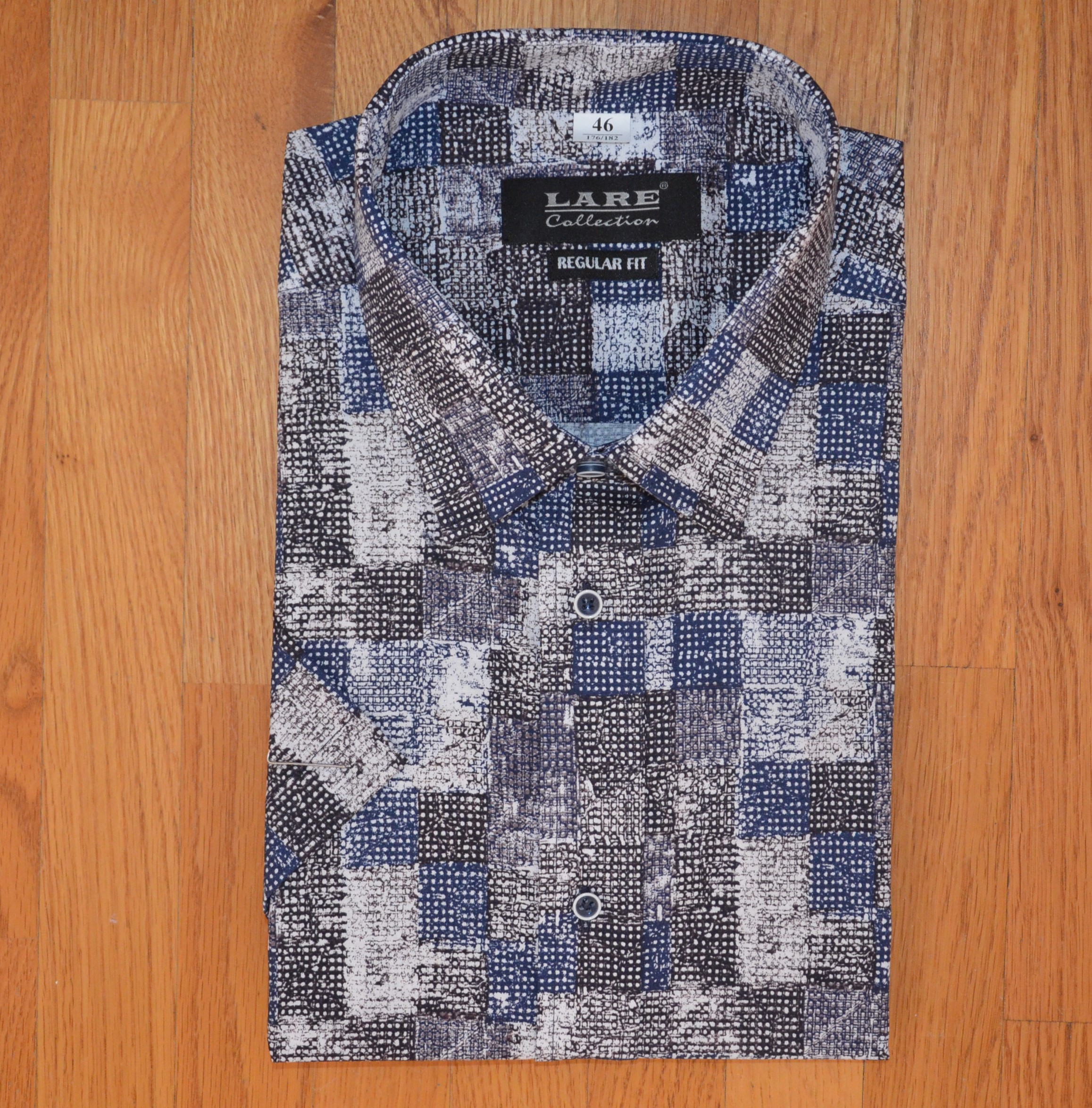 LARE Collection Pánská košile krátký rukáv LARE REGULAR FIT G250 Velikost: 46