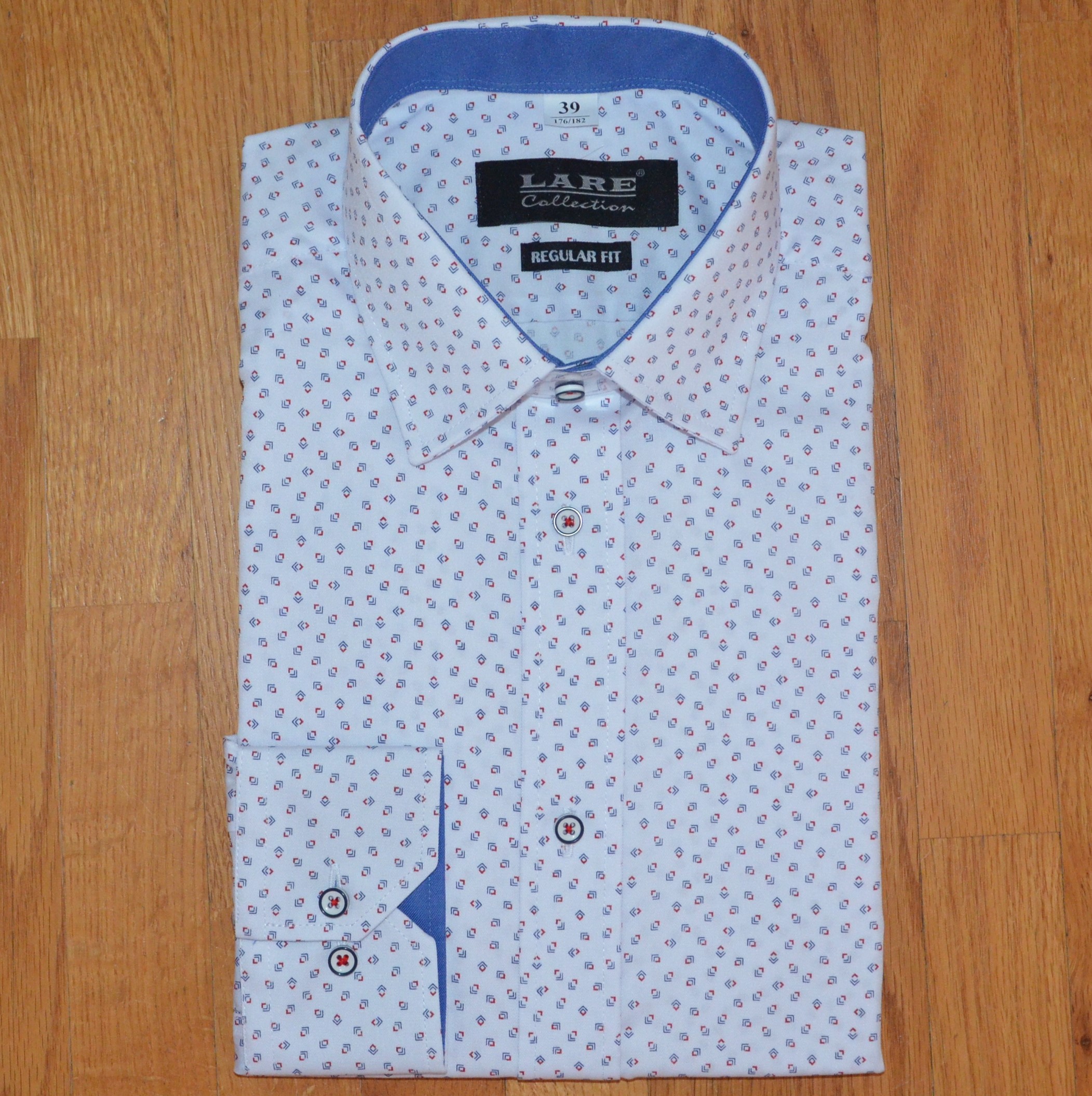 LARE Collection Pánská košile dlouhý rukáv LARE REGULAR FIT G239 Velikost: 39
