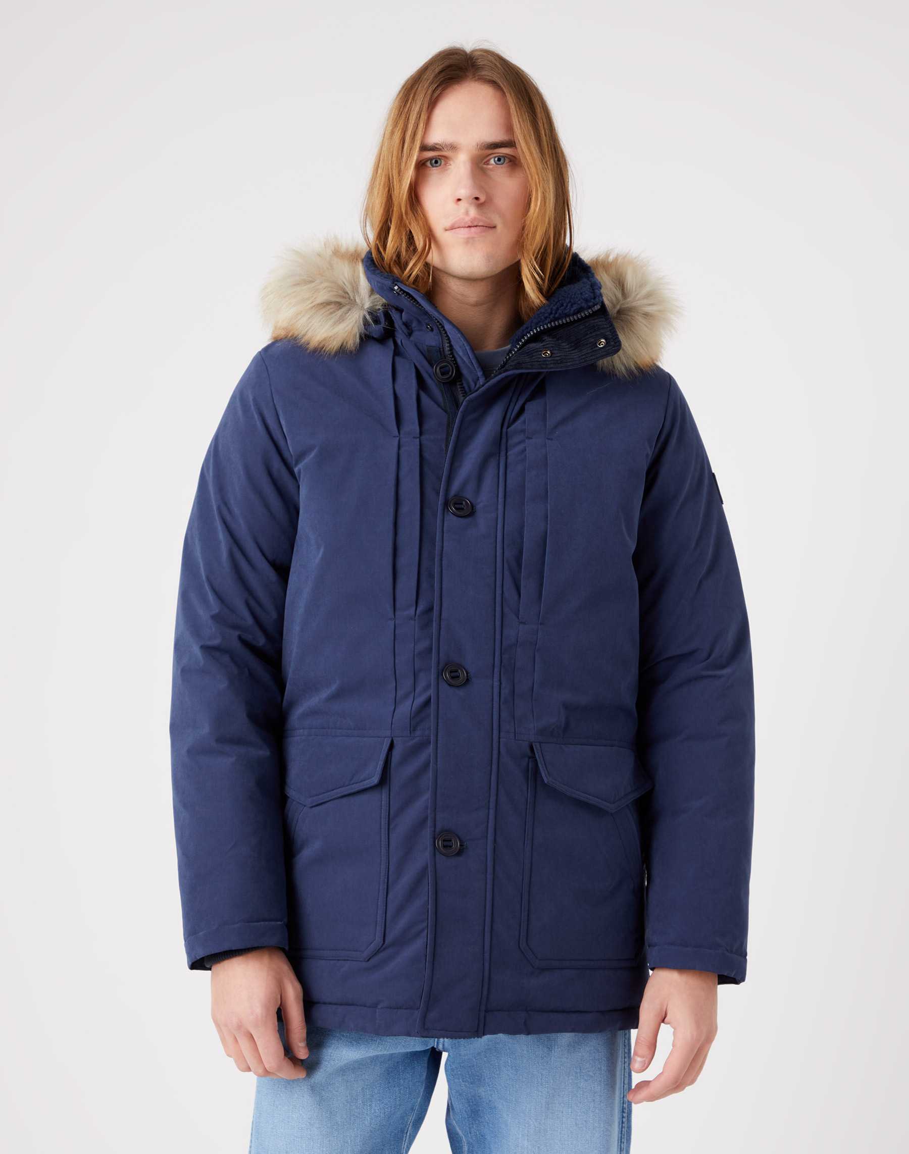 Pánská zimní bunda PARKA WRANGLER W4E6X7114 PARKA JACKET Navy Velikost: 4XL