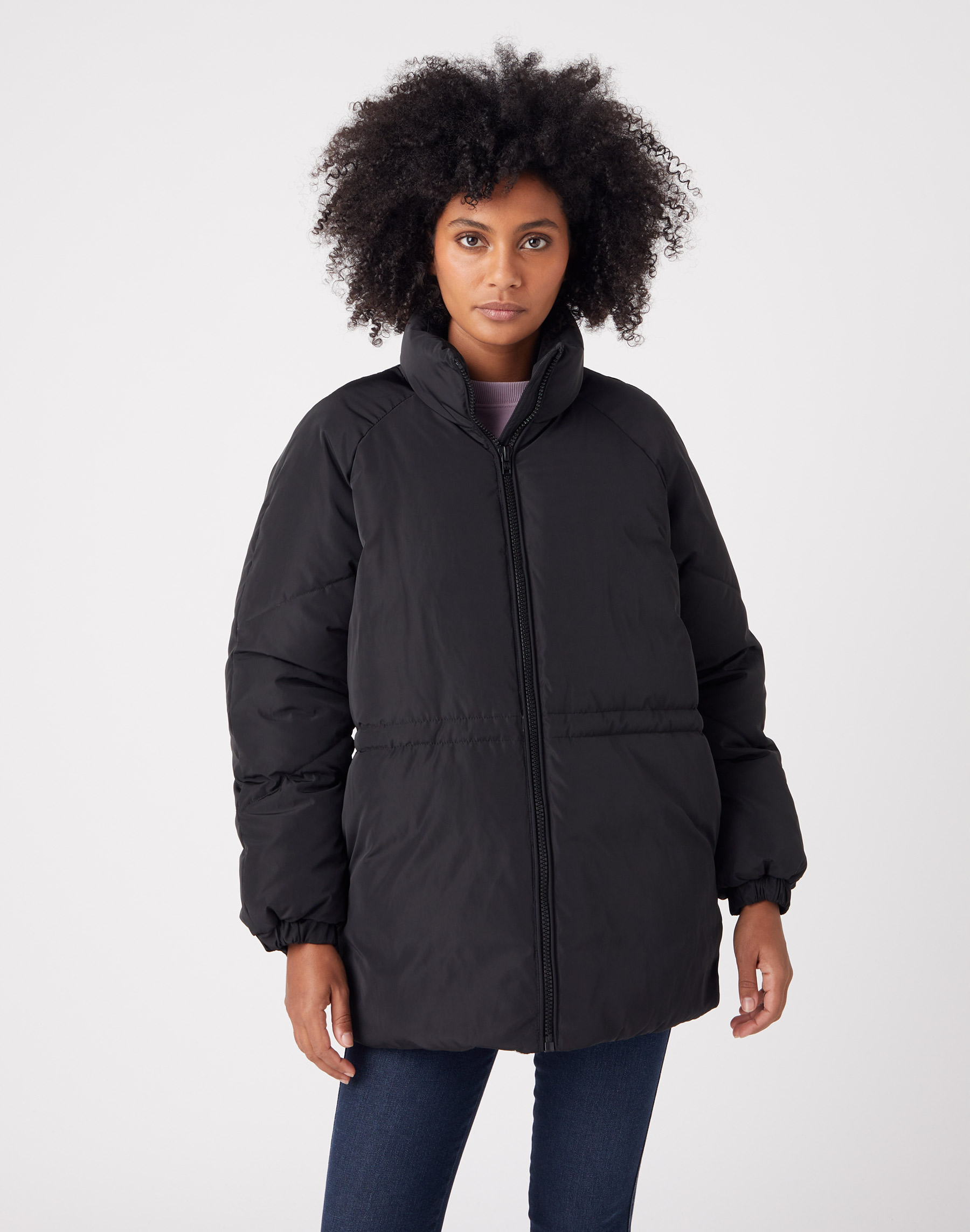 Dámská zimní bunda WRANGLER W4T6YJ100 RAGLAN SLEEVE Puffer Black Velikost: XXXL